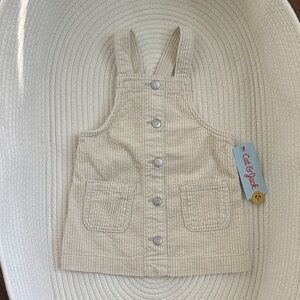 Cat & Jack Cream Corduroy Button-Up Overalls
